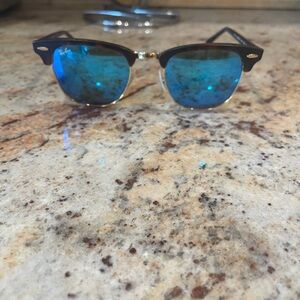 Ray-Ban Black and Blue Clubmaster Sunglasses